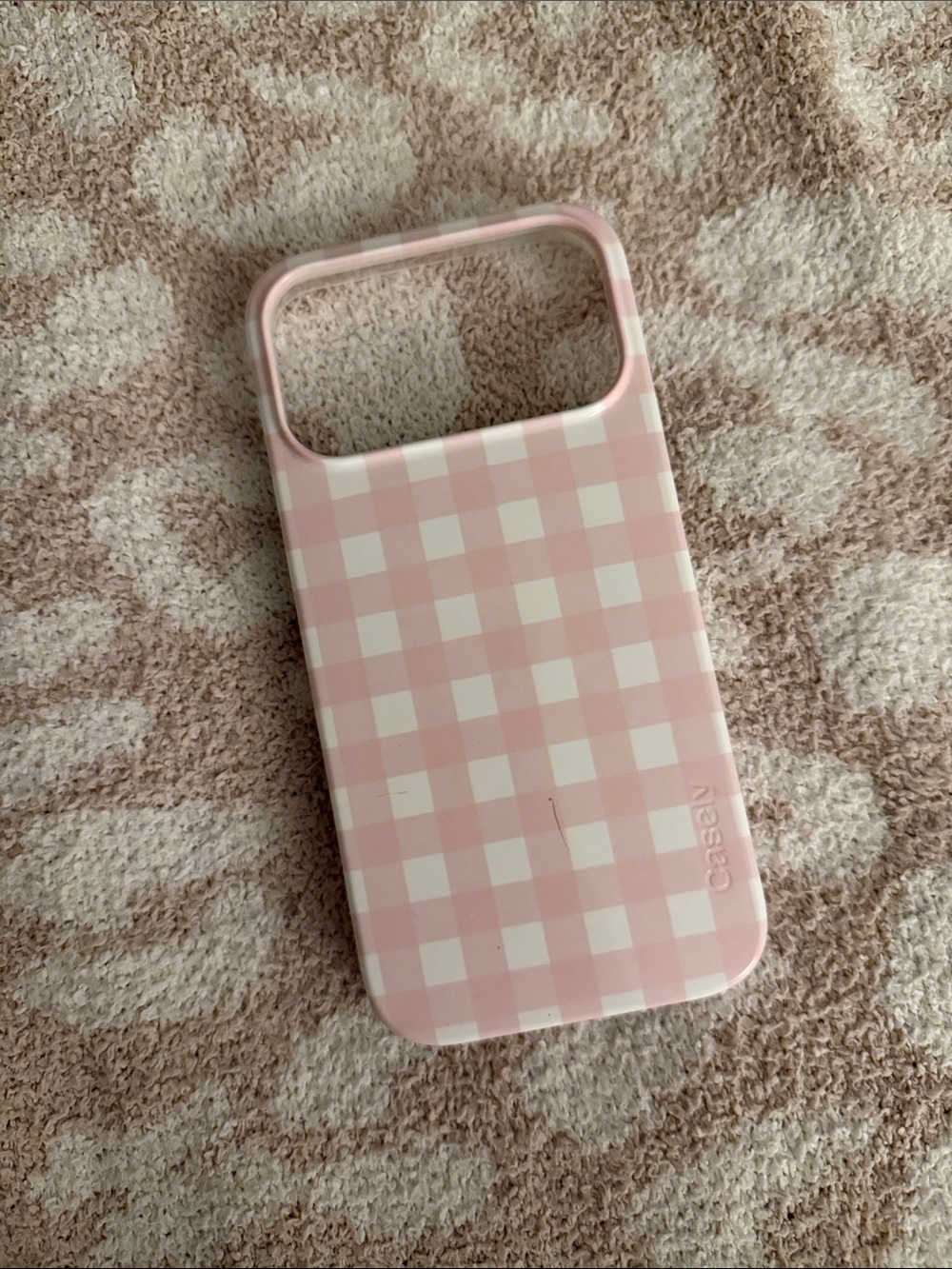 Casely Pink & White Gingham iPhone 17 Pro Max Case